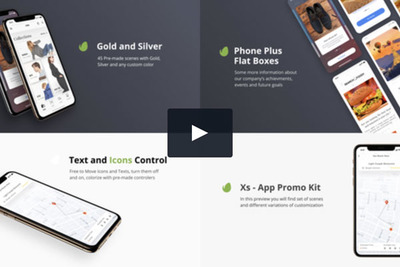 iPhone Xs App UI设计展示模型AE动态模板下载[AEP]