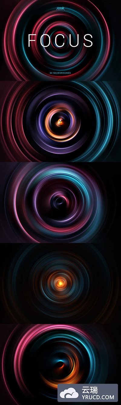 聚焦波纹背景纹理 Focus | Colorful Zoom Backgrounds