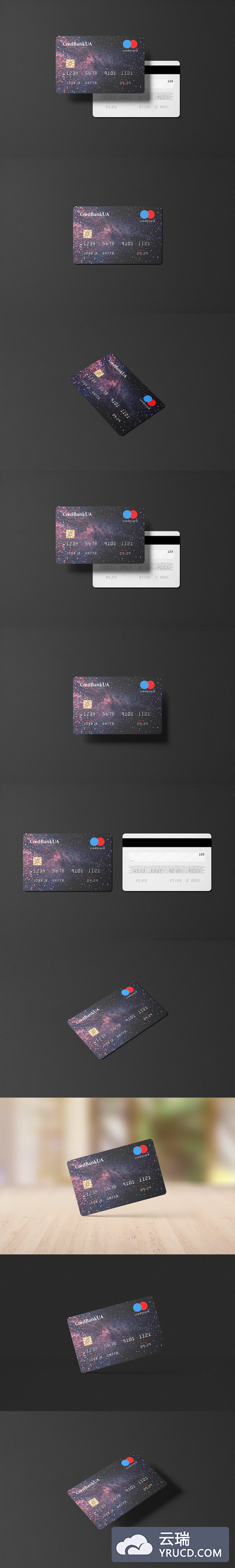 85cm×55cm标准名片设计银行卡VIP卡会员卡信用卡样机VI展示模型mockups