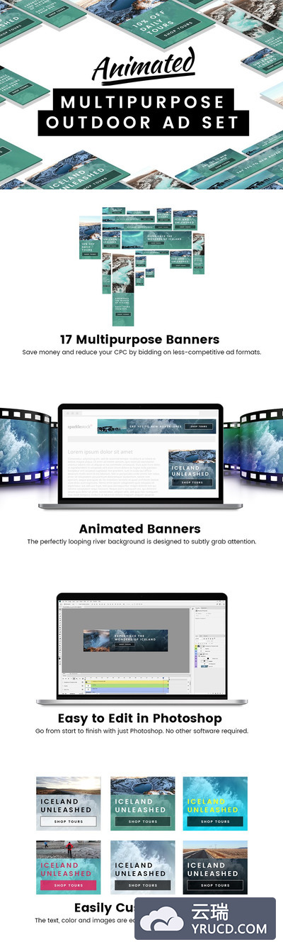 实用多用途户外动态广告模板合集 Animated Multipurpose Outdoor Ad Set