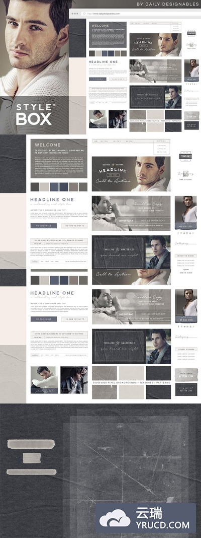 时尚官网博客图形/网站工具包2 StyleBox Blog Graphics/Website Kit 2