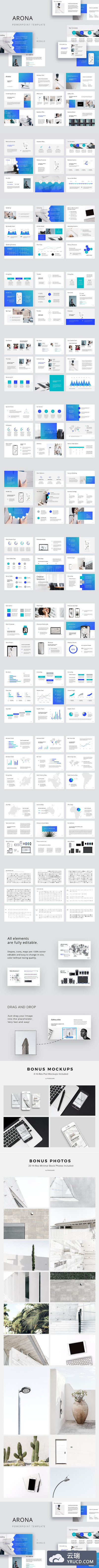 时尚商业品牌PPT幻灯片模板 ARONA - Powerpoint Template + Bonus