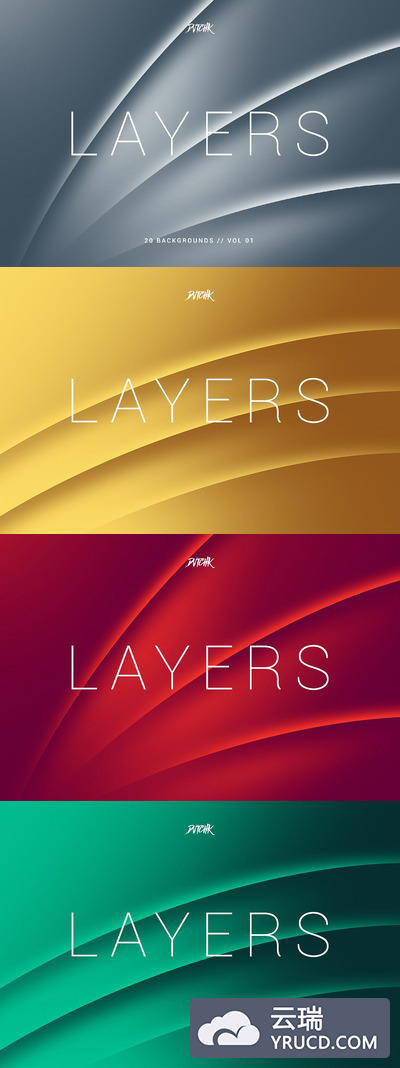 几何背景纹理 Layers | Wavy Curves Bgs | Vol. 01