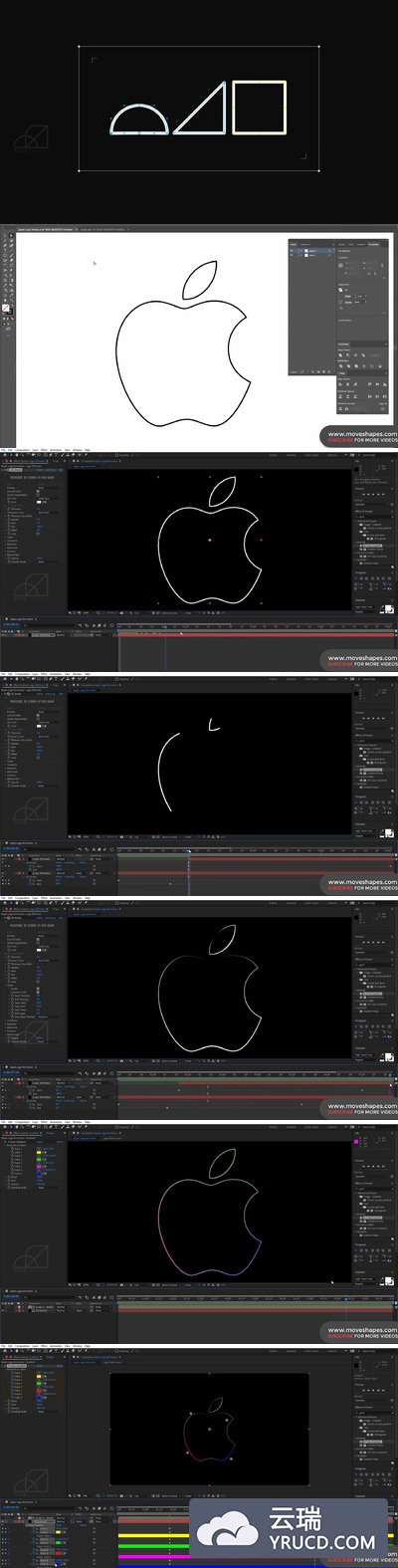 AE 苹果LOGO描边动画教程