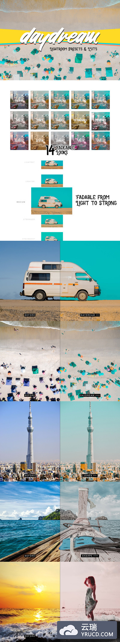 户外城市风景照片调色Lightroom预设 Daydream Lightroom Presets and LUTS