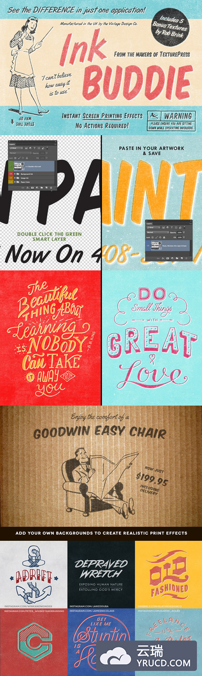 水墨图层样式 InkBuddie - Instant Screen Printing