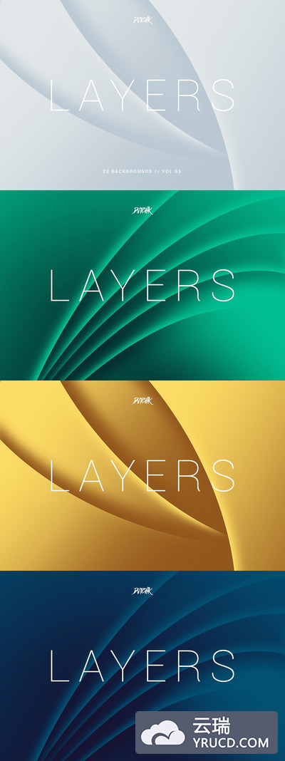 抽象分层波纹曲线背景纹理v3 Layers | Wavy Curves Bgs | Vol. 03