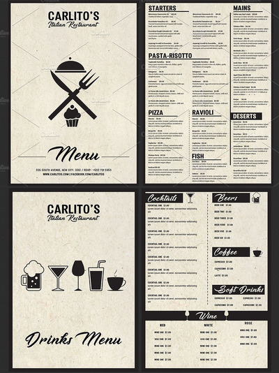 意大利餐厅菜单模板 Italian Restaurant Menu Template