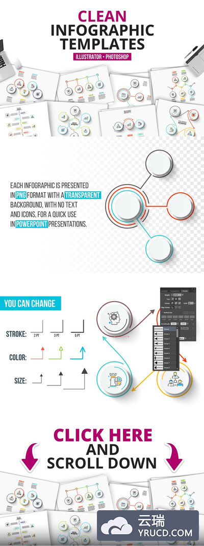 简洁的信息模板 Сlean infographic templates