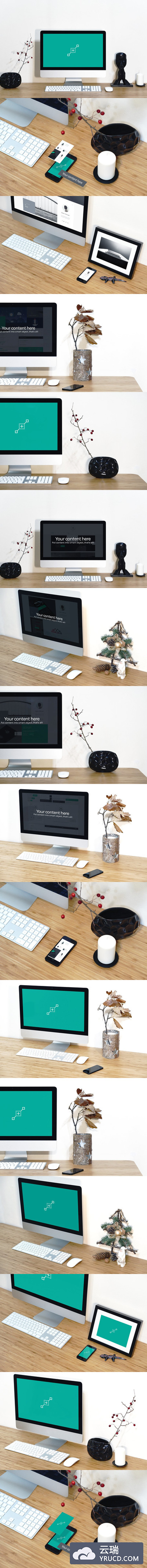办公场景工作设备样机 Workspace Device PSD Mockup