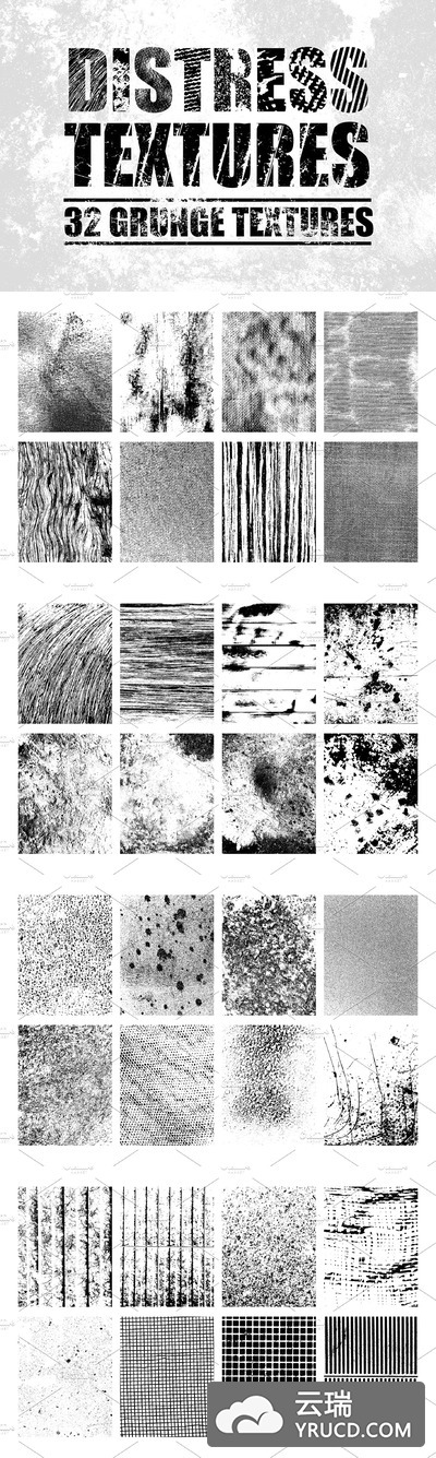 高分辨率手工制作肮脏斑迹墨水纹理 Distress Texture Pack 1