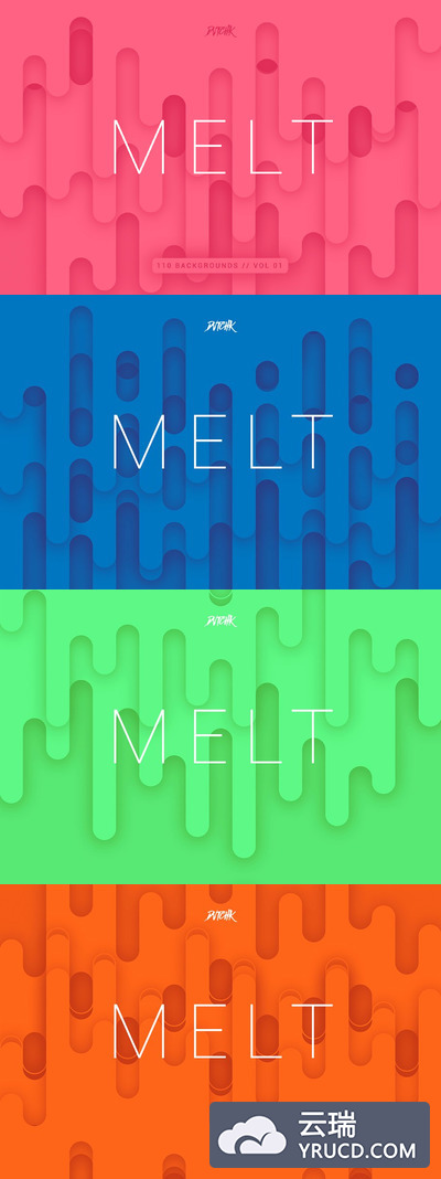简单的圆形背景纹理v1 Melt | Rounded Backgrounds | Vol. 01