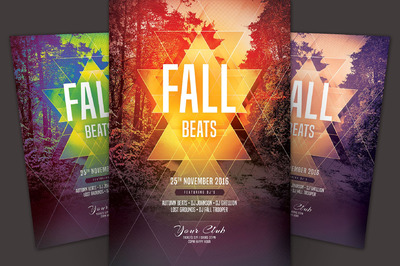 秋季主题海报模板 Fall Beats Flyer Template