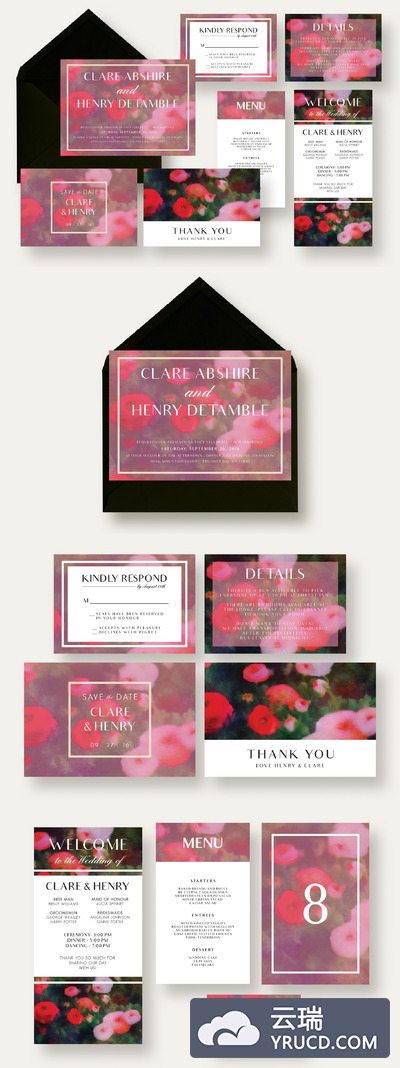 花园婚礼邀请函套装 Garden Wedding Invitation Suite