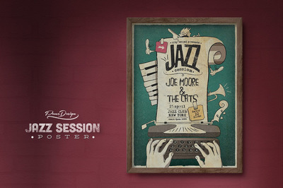 爵士音乐活动海报模板 Jazz Session - Poster