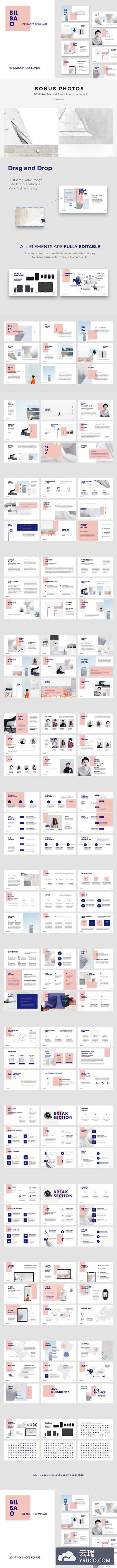 时尚设计Keynote幻灯片模板 Bilbao - Keynote Template + Bonus