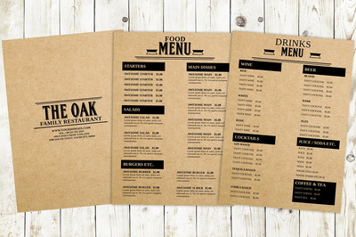 餐馆食物菜单模板 Restaurant Food Menu Template
