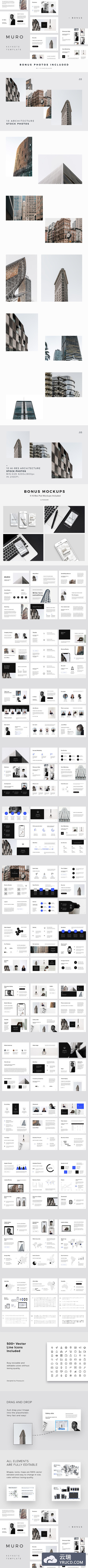 时尚极简主义Keynote模板 MURO - Keynote Template + Big Bonus
