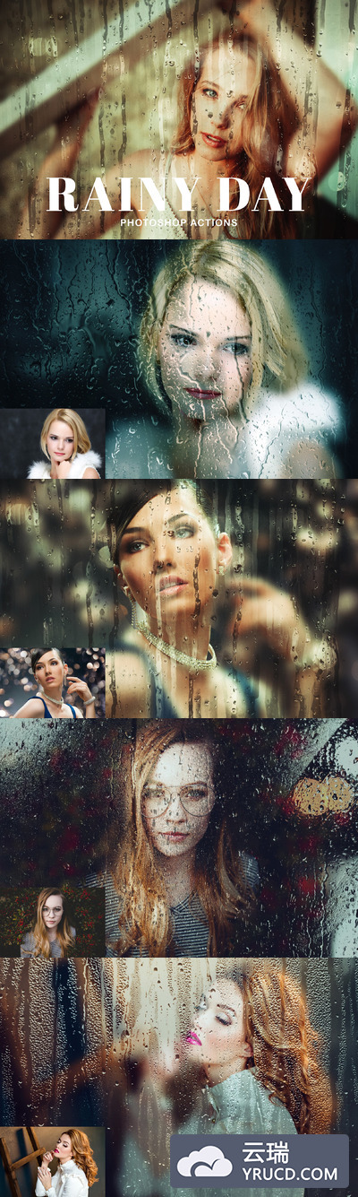 下雨天ps动作效果 Rainy Day Photoshop Actions