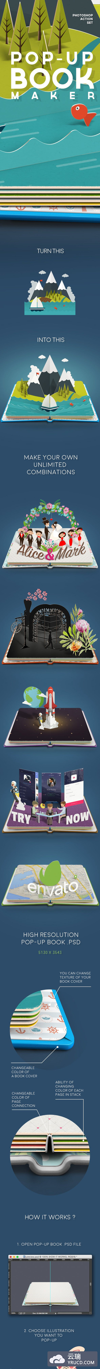 PS动作 | 平面转换立体书籍模式