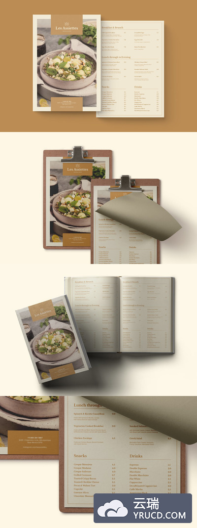 时尚高端优雅高品质的菜单菜谱设计模板