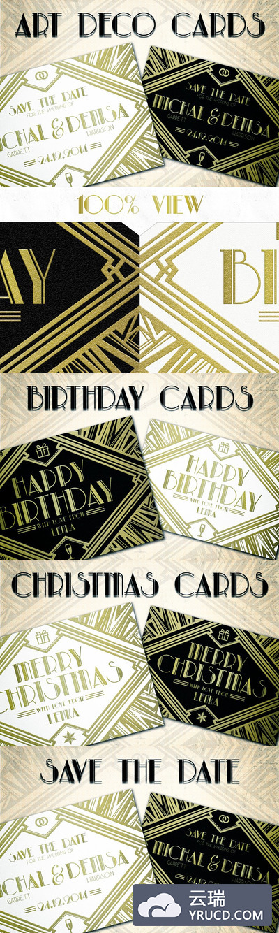 装饰卡片模板 Art Deco Card