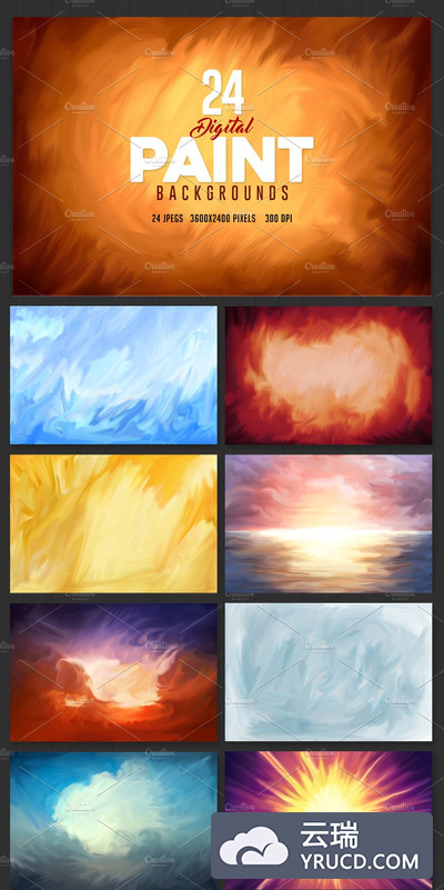 印象派绘画背景纹理 Paint Backgrounds