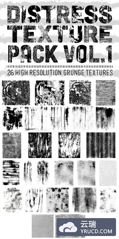 手工制作墨印肌理纹理v1 Distress Texture Pack Vol. 1