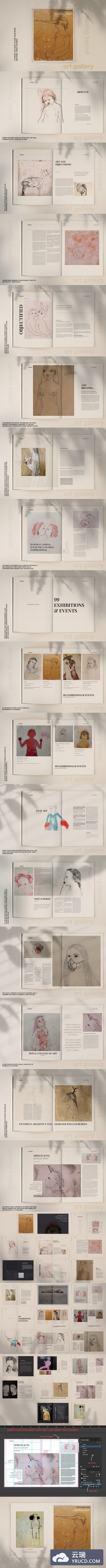 艺术作品画册杂志欣赏目录模板下载[indd]