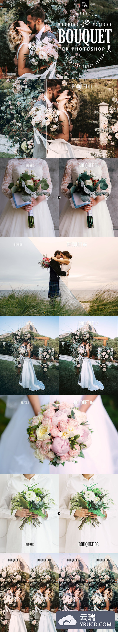 非常适合婚礼摄影婚纱影楼的神奇高端质感的photoshop动作预设