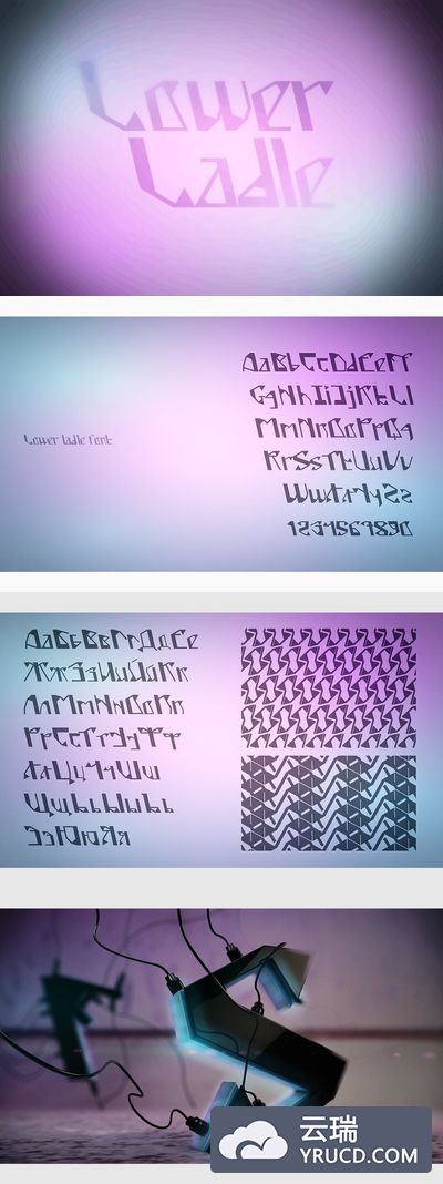 字体 | 现代几何装饰有衬线英文字母数字
