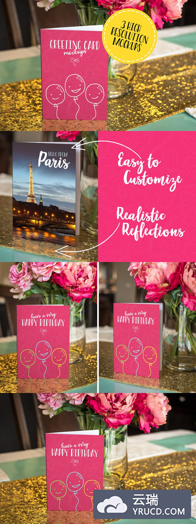 贺卡样机模板v1 Greeting Card Mockups Volume 1