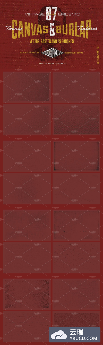 粗糙画布背景纹理 20 Canvas & Burlap Textures - VES07