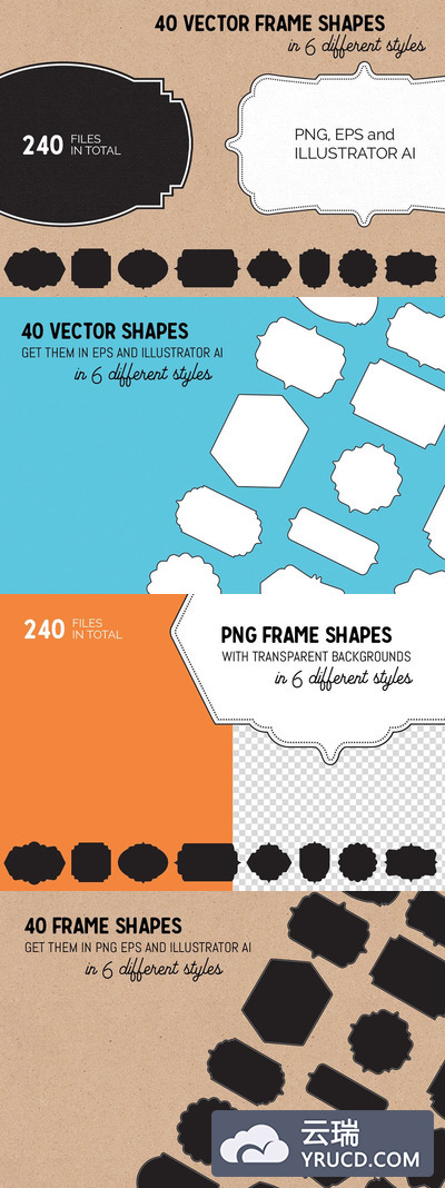 复古边框图形 40 Frame Shapes (Volume 1)