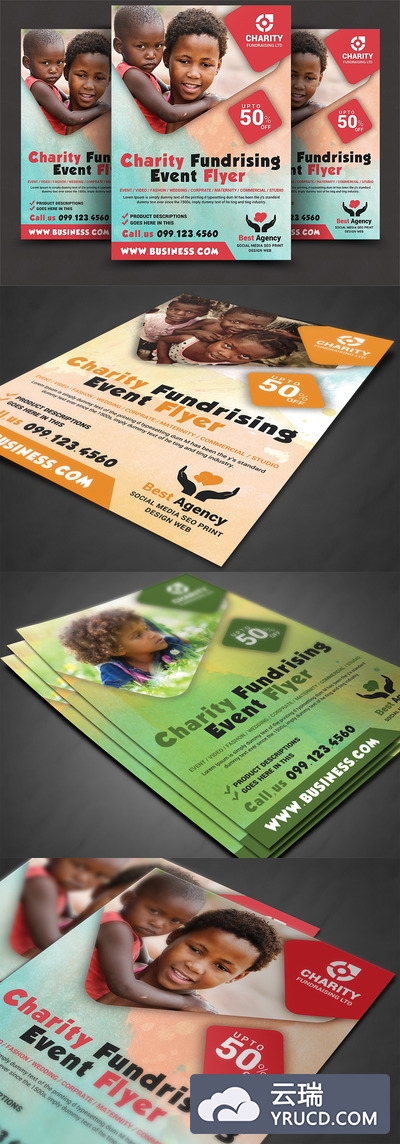 慈善机构募捐海报模板 Charity Fundraisers Flyer Templates