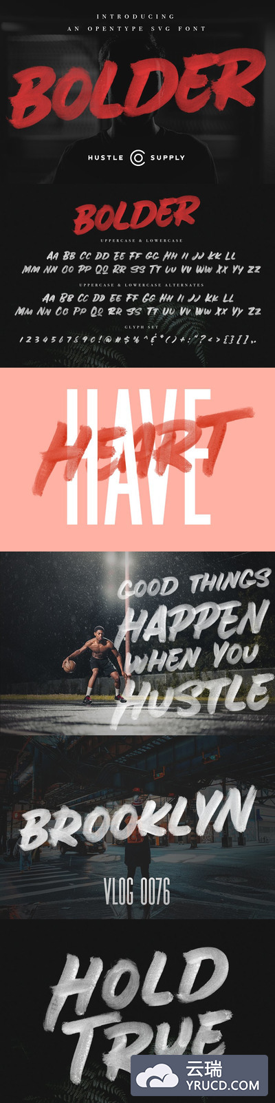 粗体笔刷字体 BOLDER - Smallcaps SVG Brush Font