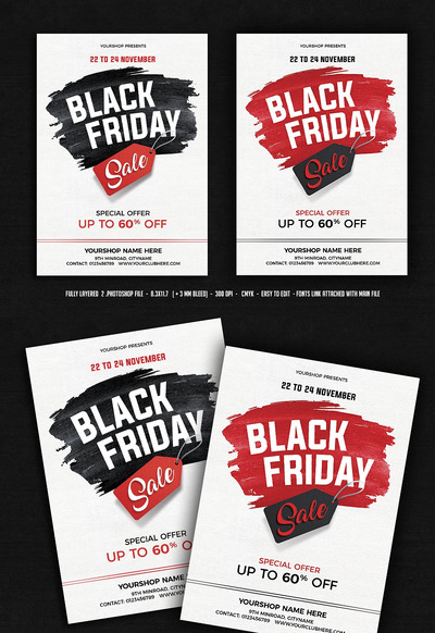 黑五节日活动海报模板 Black Friday Flyer