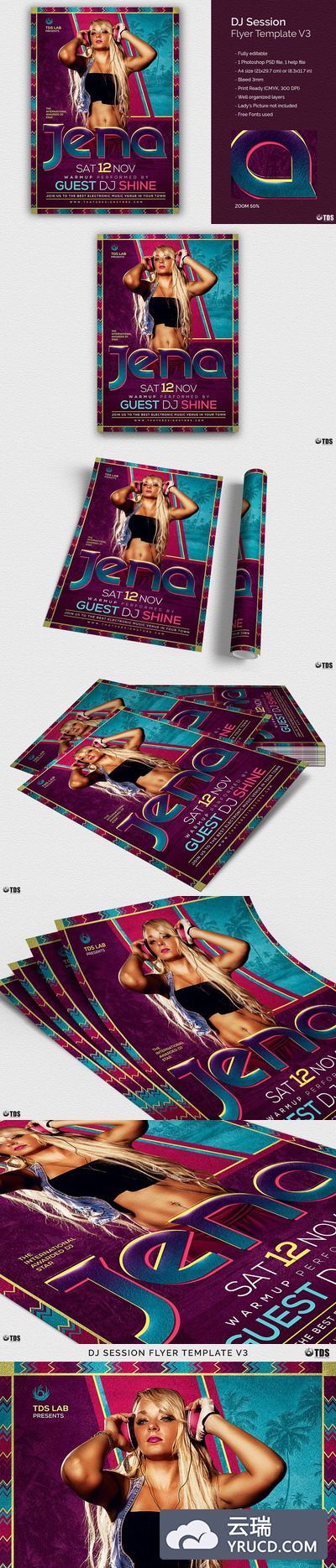 DJ海报模板 DJ Session Flyer PSD V3