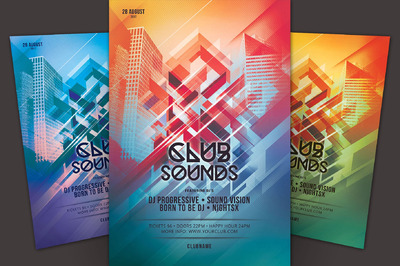 俱乐部音乐海报模板 Club Sounds Flyer Template