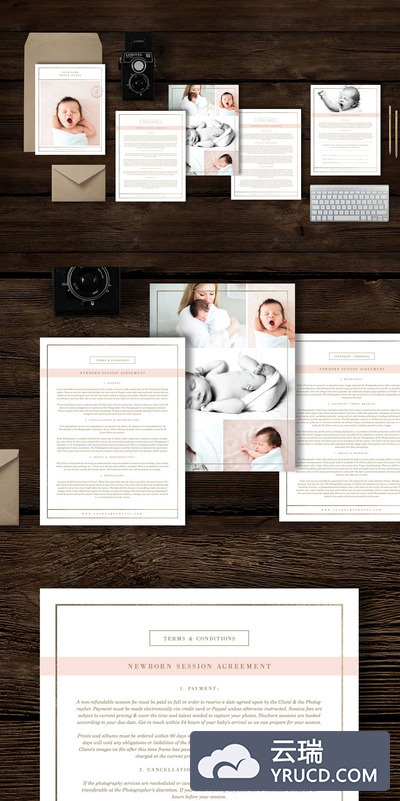 专业简洁文件信纸照片模板 Photography Contract Template