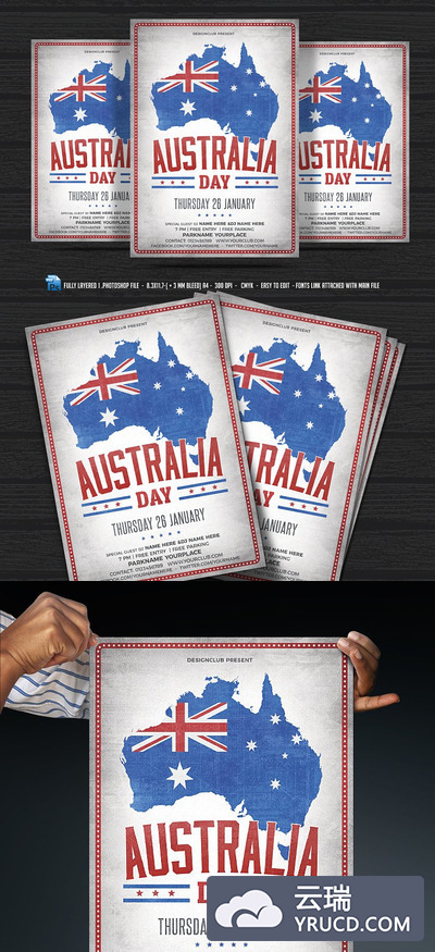 澳大利亚节日模板 Australia day Flyer