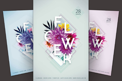 花卉主题海报传单模板 Flower Flyer Template