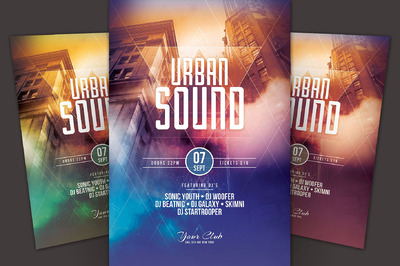 城市声音传单模板 Urban Sound Flyer Template