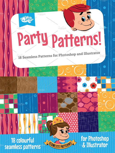 经典彩色背景纹理 Colorful Retro Party Patterns