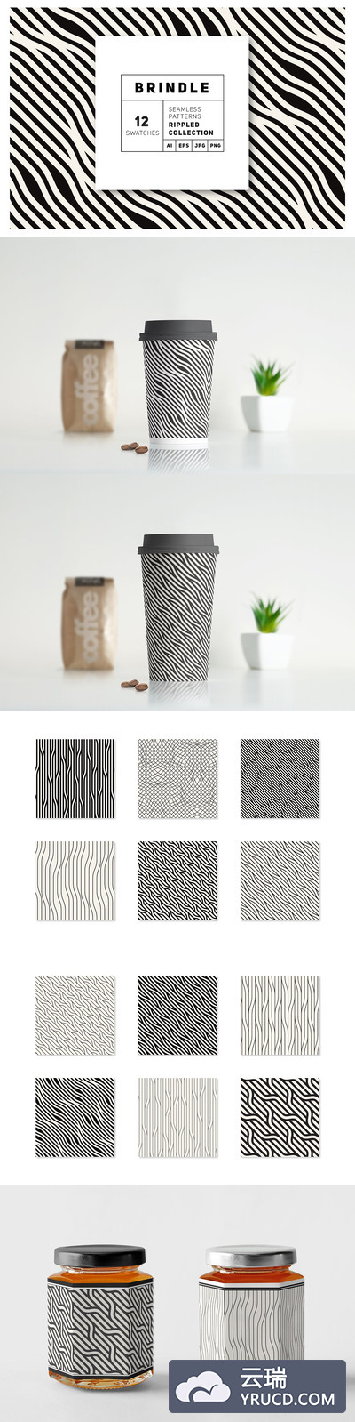 [免费] 189个斑纹效果的背景纹理矢量素材下载 [Ai]