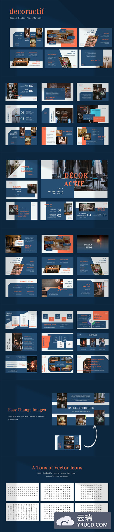 时尚高端优雅商务商业质感的高品质Google Slides谷歌幻灯片演示模板（pptx）