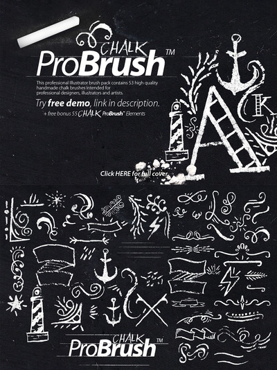 粉笔笔刷元素 Chalk ProBrush™ + Bonus Elements