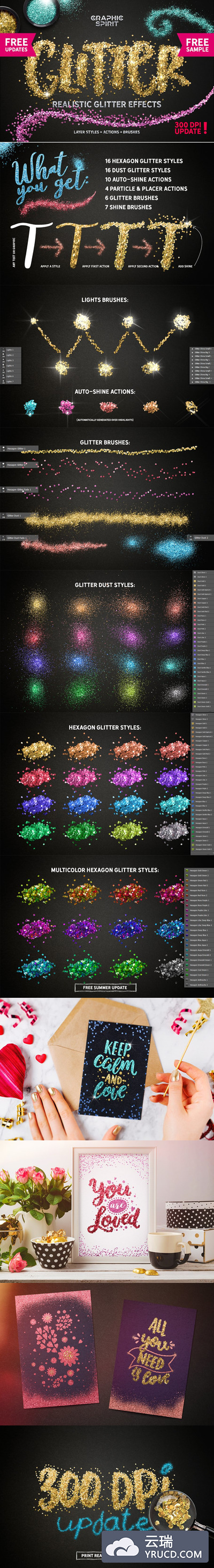 现实的闪光Photoshop工具包 Realistic GLITTER Photoshop TOOLKIT