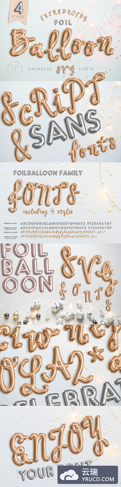 彩色趣味气球字体 FoilBalloon - Color bitmap font