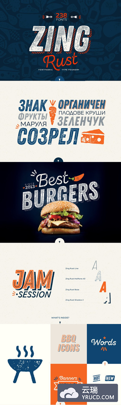 肌理笔刷字体 Zing Rust